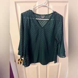 Aqua green long sleeve blouse